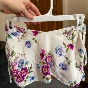 Floral Print White Crop Top